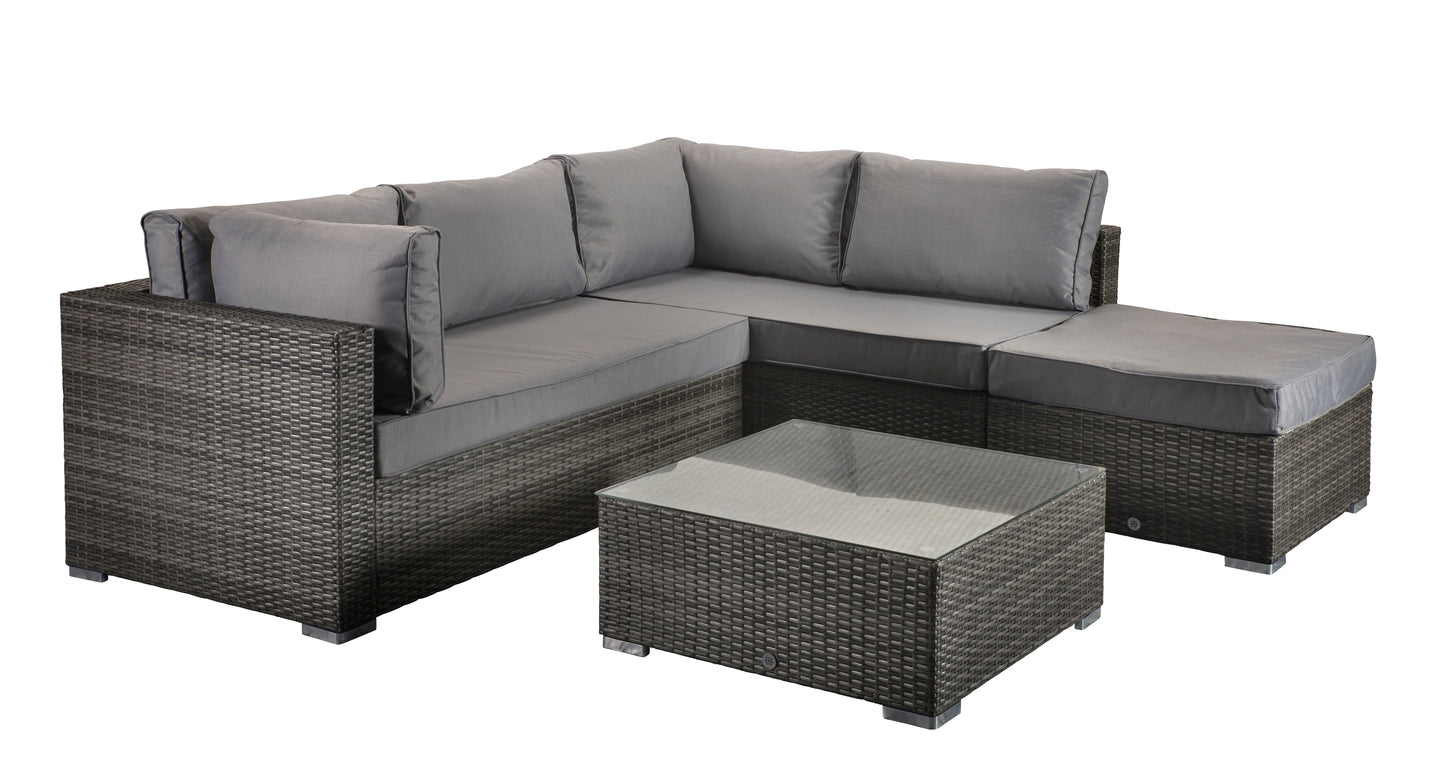 Signature Weave - Outdoor Furniture - Savannah - Corner Sofa In Flat Grey Weave